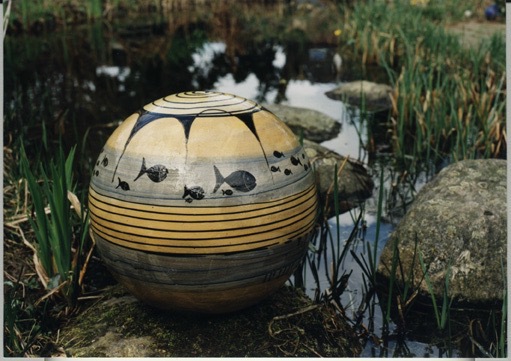 Keramikkugel · Fisch-Motiv